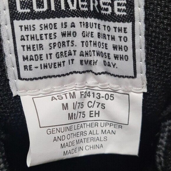 Converse Steel Toe Black Boots Size 7 New - Picture 7 of 11